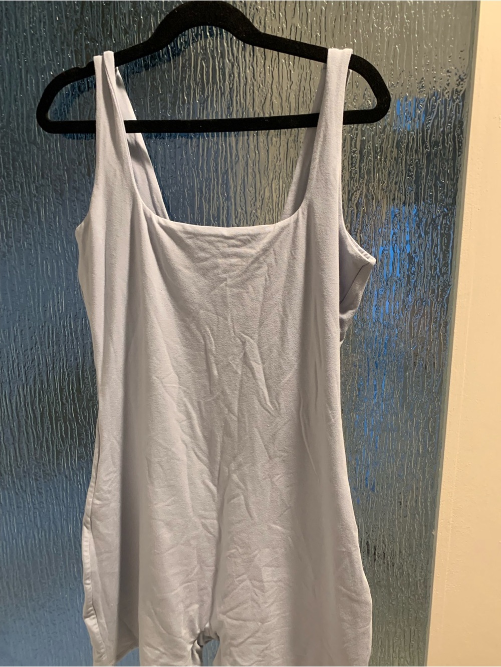 Light Blue Square Neck Women's Romper Top